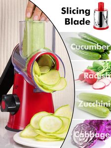 Coupe-légumes rotatif multifonctionnel en acier inoxydable 430 ABS+PC, écologique, type tambour, râpe et trancheuse, personnalisable - Product Image 3