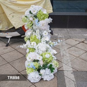 DKB Artificial Flowers High End Handmade Silk Flower White Green Flower <b>Runner</b> for Wedding Mother's Day & Birthday Party Decor - Product Image 3