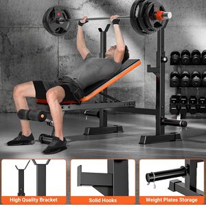 CZFIT Set de Banco de Levantamiento de Pesas con Soporte para Barra, para Ejercicios de Piernas y Sentadillas, Banco Ajustable para Levantamiento de Pesas - Product Image 6