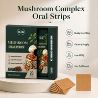 Complément alimentaire quotidien en bandes orales au goût chocolat, mélange de champignons complexe sous marque privée, favorise la clarté mentale