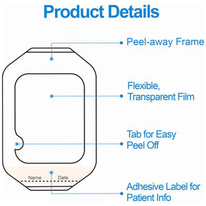 बाँझ डिस्पोजेबल 10*12 सेमी पू पारदर्शी कैनुला कैथेटर फिक्सिंग 4 चिपकने वाला ड्रेसिंग - Product Image 6