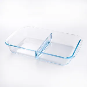低价高硼硅面包机玻璃烤盘带隔板的烤盘