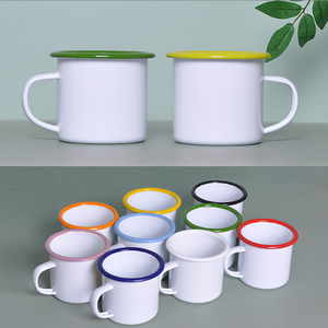 Oem cắm trại ngoài trời dã ngoại tùy chỉnh in màu Pantone màu Cam MEN tin cốc cà phê enamelware <span class=keywords><strong>Mug</strong></span> - Product Image 5