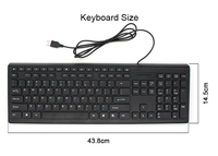 Ordinateur de bureau filaire, 121 touches, USB, clavier ergonomique, pour français, anglais, espagnol, arabe, russe