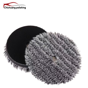 Tampons de polissage en <span class=keywords><strong>laine</strong></span> <span class=keywords><strong>blanche</strong></span> à connexion rapide 5 et 6 pouces pour le detailing automobile, fixation auto-agrippante double <span class=keywords><strong>action</strong></span> - Product Image 5