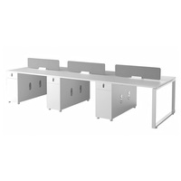Postes de travail modernes pour bureaux, bureaux informatiques de luxe, cloisons de séparation pour employés, ensemble de mobilier de table blanche pour personnel, vente en gros