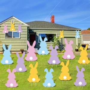 Arrangement de jardin de Pâques 2026, patchwork, logo lapin, populaire, saisonnier, extérieur, avec design d'œuf de Pâques transfrontalier - Product Image 2