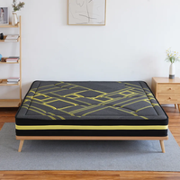 Matelas de refroidissement en latex noir de 12 pouces matelas de luxe Queen King mousse à mémoire de forme en peluche confortable matelas à ressorts Euro avec oreiller