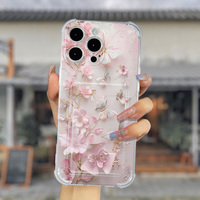 Étui de téléphone portable transparent avec motif de papillons colorés pour iPhone 16 15 Plus 14 13 18 Pro Max Coque arrière transparente