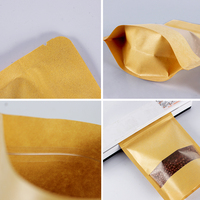 Sacs d'emballage en PE kraft imprimés par gravure personnalisés, avec fenêtre mate, refermables par zip, résistants à l'humidité, vente en gros d'usine