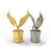 Capuchon de flacon de parfum en zamac en forme d'aigle personnalisé en usine, couvercles de parfum de luxe en alliage de zinc à visser pour cosmétiques