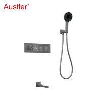 Système de douche thermostatique à main moderne en cuivre gris fusil avec 3 fonctions