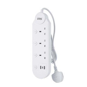 รางปลั๊กไฟวินนิ่งสตาร์ 6 ช่อง มาตรฐานอังกฤษ พร้อมพอร์ต USB คุณสมบัติความปลอดภัย - Product Image 4