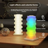 Veilleuse LED Rechargeable Assemblage DIY Transfrontalier Lampe de table ABS Créative Colorée Chambre Chevet Atmosphère Ornement Cadeau