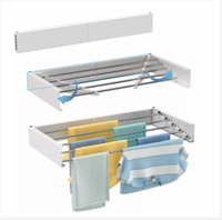 Cintre mural pliant pour le séchage des vêtements, porte-serviettes rétractable pour l'intérieur et l'extérieur, support chauffant pour sèche-linge