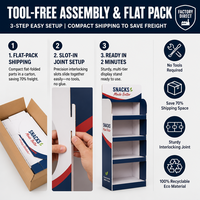 Étagère de présentation au sol en carton ondulé Kraft pliable et facile à assembler, personnalisable, pour la vente au détail, présentoir POP-up