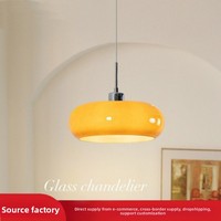 Lampe suspendue LED en fer de style Bauhaus nordique rétro du milieu du siècle avec abat-jour en verre pour chambre à coucher, maison d'hôtes, couloir