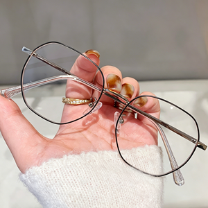 Gafas con Filtro de Luz Azul para Miopía, Diseño Hexagonal, Patrón Geométrico, Montura Completa, Estilo Estudiantil, Unisex, Decorativas - Product Image 4
