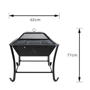 Barbecue rond pliable pour famille de jardin, appareil <span class=keywords><strong>à</strong></span> charbon de <span class=keywords><strong>bois</strong></span>, combustion du <span class=keywords><strong>bois</strong></span>, foyer - Product Image 6