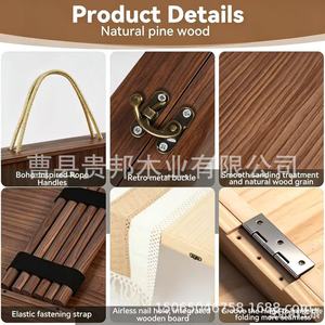 Wooden Outdoor Folding <b>Table</b> Rectangular Walnut Minimalist Design <b>Foldable</b> <b>Camping</b> Picnic Beach <b>Table</b> - Product Image 5