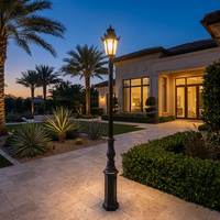 Lámpara de Jardín LED de Estilo Europeo Clásico, Lámpara de Poste para Exteriores Resistente al Agua para Patio de Villa, Camino y Decoración de Comunidades Residenciales