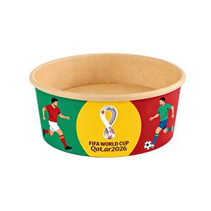 Bol à salade en papier kraft, bols en papier kraft jetables, bol en papier personnalisé sur le thème du tournoi de football 2026 - Product Image 1