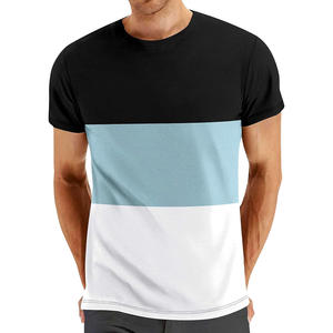 Camiseta de algodón suave de tela transpirable para hombre, camiseta de bloque de color perfectamente diseñada para ropa informal y atuendos diarios de estilo de vida moderno - Product Image 2