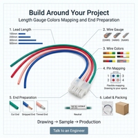 Cable de Conexión de 4 Pines y 4 Hilos con Código de Color y Extremo Abierto para Módulos de Control PCB y Sensores