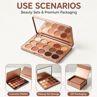 Palette de fards à paupières personnalisée en boîte métallique rose doré, 12 couleurs, compacte, vide, avec miroir, vente en gros, usine OEM ODM, impression sur mesure