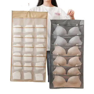 Good Sale Double-sided Save Space Waterproof Folding Clothing Underwear Socks Storage Bag Holder Hang On The Wall