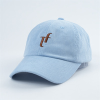Gorra de sombrero de papá de pana personalizada bordada con 6 paneles de calidad de marca, gorra de béisbol deportiva con logotipo personalizado para hombres