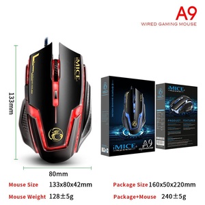 Ratón Óptico con Cable para Juegos A9, Retroiluminación RGB, 7 Botones, DPI3200, USB, Ergonómico para Diestros, para Carreras, en Stock - Product Image 6