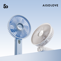 Ventilateur de bureau pliable AISOLOVE à 4 vitesses avec affichage numérique LED, portable et à main, directement de l'usine