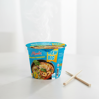 Nouilles instantanées chinoises de la marque Minoodles, saveur fruits de mer, bœuf, poulet, HALAL, bol de 110 g