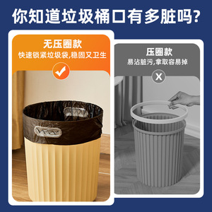 Shark Trash Can 9L Cylindrical Lidless Waste Bin For Living Room Kitchen Bathroom Bedroom Indoor Use - Product Image 3