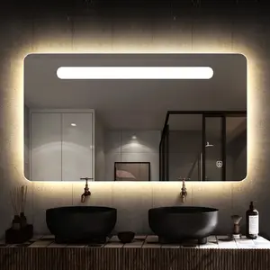 JITAI Modern Bathroom Wall Mounted Smart Led Mirror With Time Display