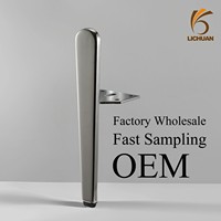 Pied de canapé en métal chromé lisse de 12/15/18 cm, pieds de meubles ovales effilés, quincaillerie personnalisée OEM pour canapé, armoire, table basse