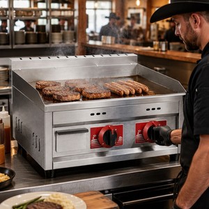 Commercial Gas Flat Top <b>Griddle</b> 9.4kW for Burgers Steaks Bacon Eggs Fast Food Restaurants Catering and Equipment Dealers - Product Image 5