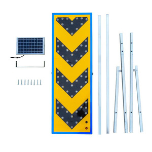 Segnale direzionale a freccia ad energia solare, segnale di cantiere, segnale luminoso lampeggiante per traffico - Product Image 6