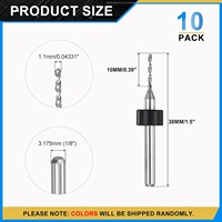 Forets de précision de 1,1 mm, micro-forets diamantés à tige droite en carbure de tungstène, angle de pointe de 135 degrés, non revêtus, pour perçage CNC