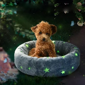 Karanlıkta kızdırma çıkarılabilir kapak makinesi yıkanabilir kısa peluş Pet kedi köpek sarılın yatak