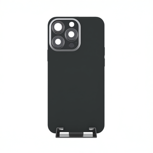 Carcasa Trasera Negra para iPhone 15 Pro con Lente de Cámara y Soporte Metálico - Product Image 2