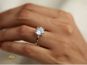 Elegante Anillo de Compromiso con Diamante de Laboratorio de 2 Quilates, Certificado E F VS, con Halo Oculto, Joyería para Propuesta de Matrimonio - Product Image 3