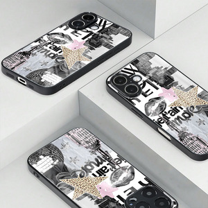 Coque de téléphone portable en verre PC TPU avec impression léopard et étoiles <span class=keywords><strong>sexy</strong></span> pour iPhone 7 8 <span class=keywords><strong>X</strong></span> Xr XS 11 12 13 14 15 16 17 Pro Max - Product Image 3