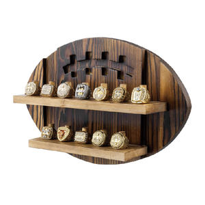 Présentoir mural à bijoux en bois massif brûlé rustique à 2 niveaux, <span class=keywords><strong>porte</strong></span>-bague de championnat sportif - Product Image 6