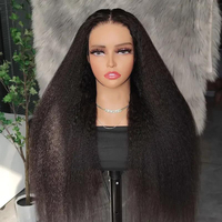 Perruques ISEE Faciles à Porter Sans Colle, Lace Front Déjà Coupée, Cheveux Humains Indiens Bruts, Perruque Frontale Full HD Prête à l'Emploi, Pré-Décolorée