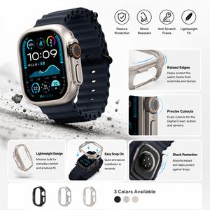 Custodia Protettiva Opaca in PC con Bumper Integrato e Pellicola Protettiva 9H Antigraffio per <span class=keywords><strong>Apple</strong></span> <span class=keywords><strong>Watch</strong></span> Ultra 49mm - Product Image 2
