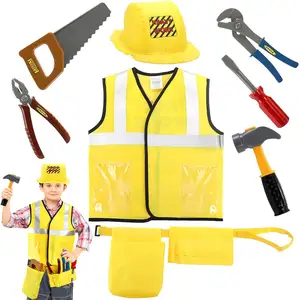 Traje de juego de rol para niños de trabajadores de la construcción con juego de herramientas mecánicas Juego de herramientas para juego de simulación