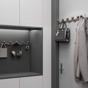 ตะขอแขวนเสื้อโค้ทติดผนังแบบตะขอแขวนติดผนัง4ชิ้นสีเทาด้านเข้มแบบถอดออกได้สินค้ามาใหม่เหมาะสำหรับทางเข้าห้องน้ำห้องเด็ก - Product Image 3