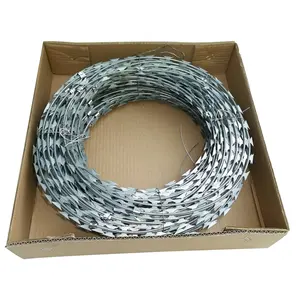 Barbed Wire Supplier Low Price Concertina Razor Barbed Wire BTO30 CBT60 Security Wall Razor Spike